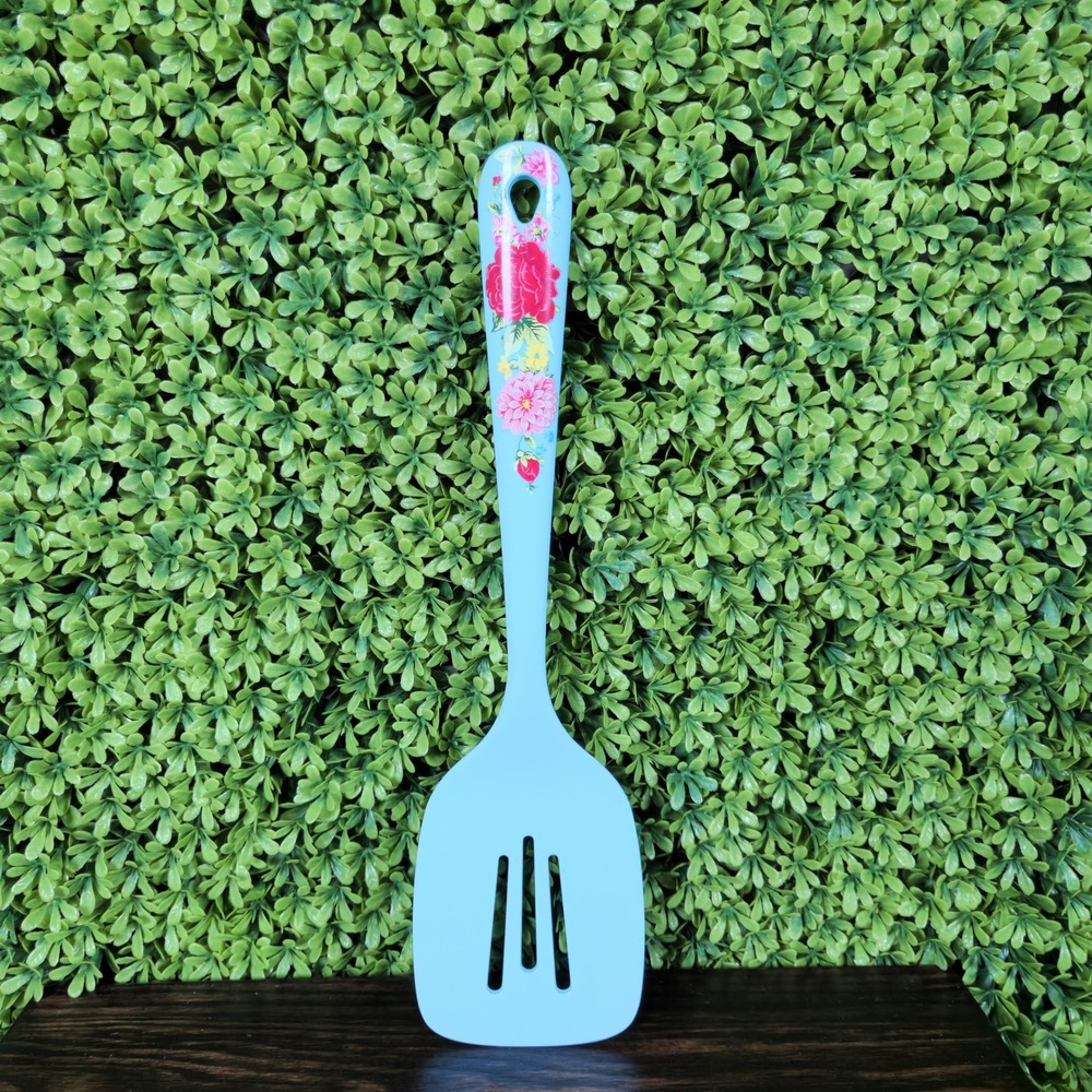 The Pioneer Woman Light Blue Floral Melamine Slotted Turner Spatula Utensil